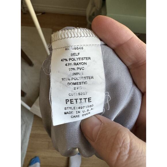 ABS Allen Schwartz Womens VTG Grey Sequin Evening Top Fancy Black Tie Fuzzy - Picture 4 of 6